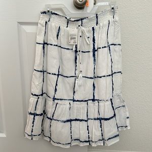 White and blue cotton skirt size medium